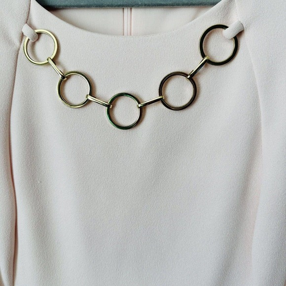 Calvin Klein Pink Gold Collar Chain Dress Sz 10 - Picture 4 of 5
